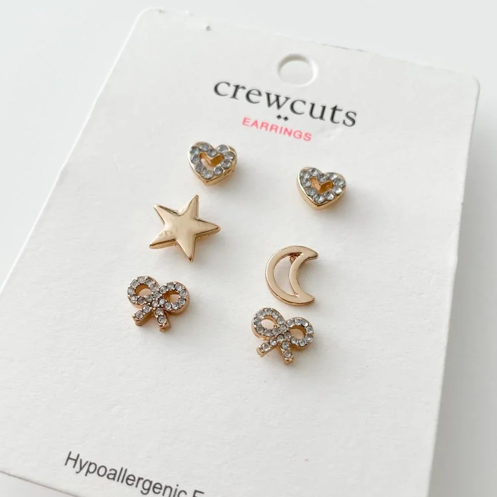 J. Crew Factory Girls' Star and Moon Earring Three-Pack